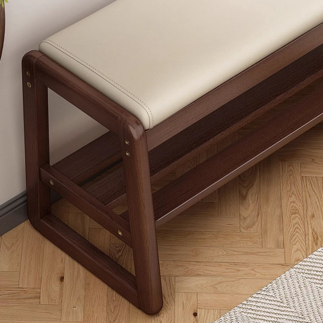 Solid Wood Simple Shoe Storage Bench Entryway Shoe Rack