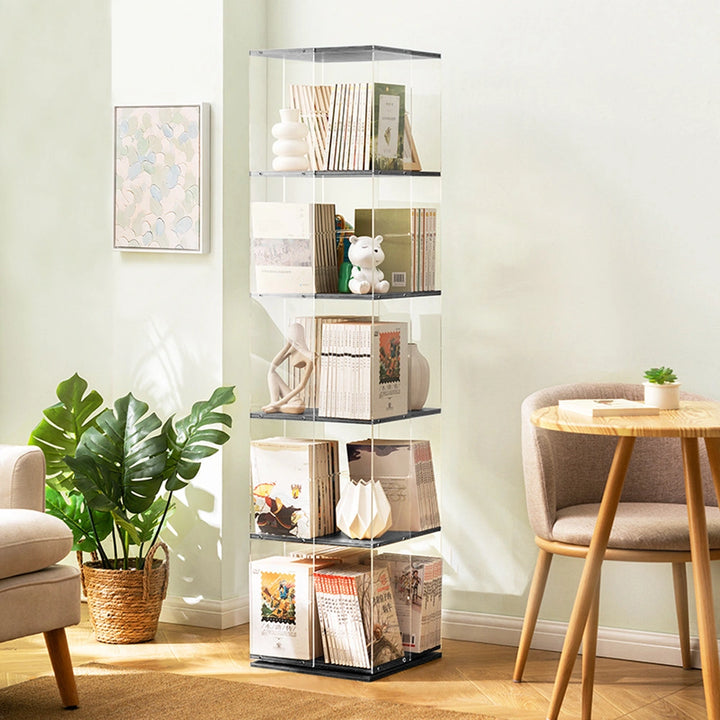 360-Degree Rotating Bookshelf Vertical Display Rack