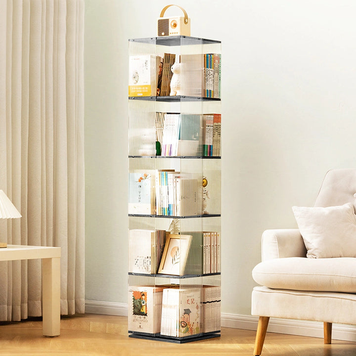 360-Degree Rotating Bookshelf Vertical Display Rack