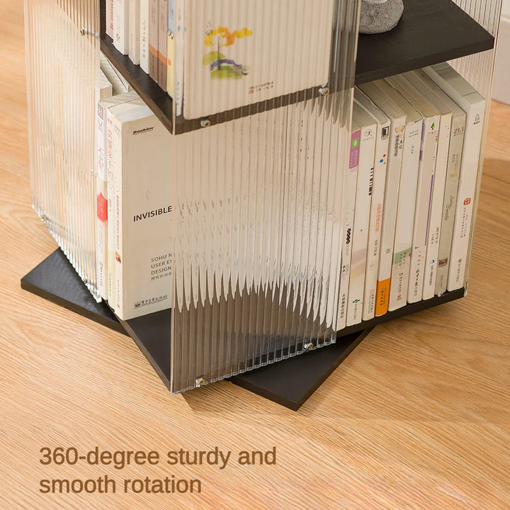 360-Degree Rotating Bookshelf Vertical Display Rack