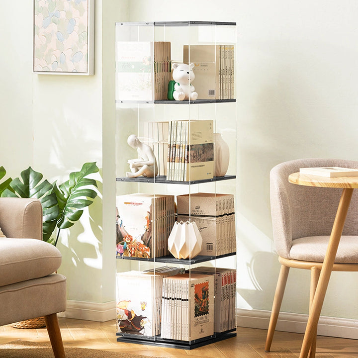 360-Degree Rotating Bookshelf Vertical Display Rack