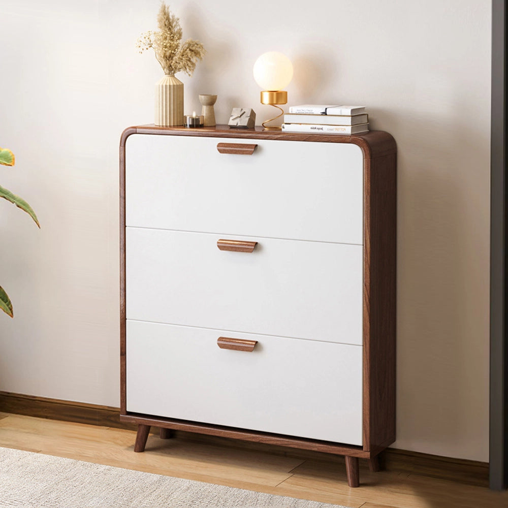 Wooden Shoe Storage Cabinet with Flip-Door Cabinet for Hallway