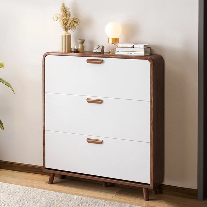 Wooden Shoe Storage Cabinet with Flip-Door Cabinet for Hallway