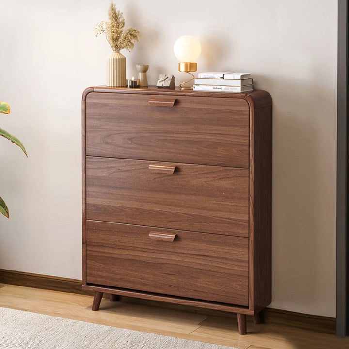 Wooden Shoe Storage Cabinet with Flip-Door Cabinet for Hallway