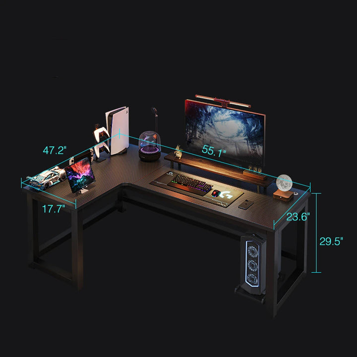 L-Shaped Gaming Desk Computer Desk with Shelf