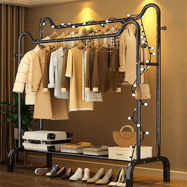 Double Rod Closet Hanger Racks Organizers