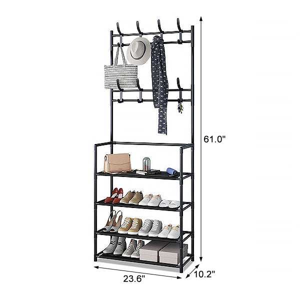 Clothes and Shoe Organizer Rack for Entryway