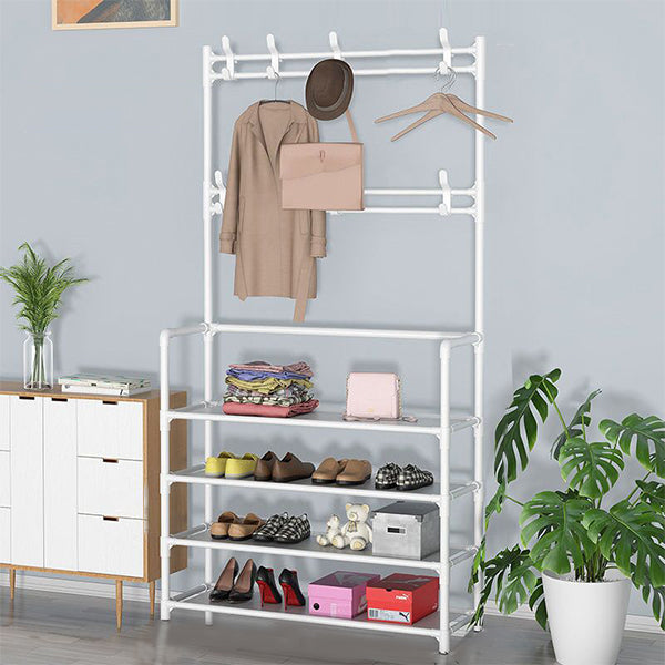 Clothes and Shoe Organizer Rack for Entryway