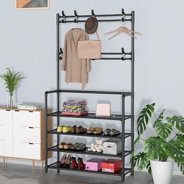 Clothes and Shoe Organizer Rack for Entryway