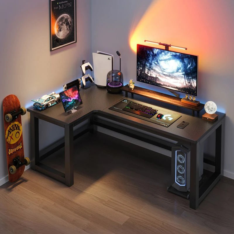 L-Shaped Gaming Desk Computer Desk with Shelf