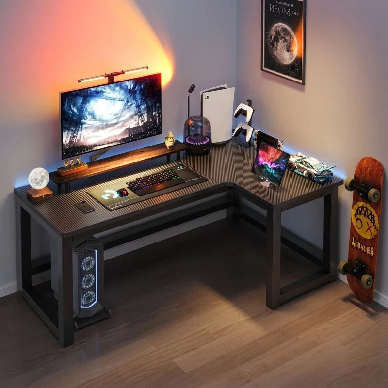 L-Shaped Gaming Desk Computer Desk with Shelf